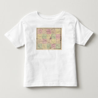 Camiseta De Bebé Mapa del condado de Rock, estado de Wisconsin