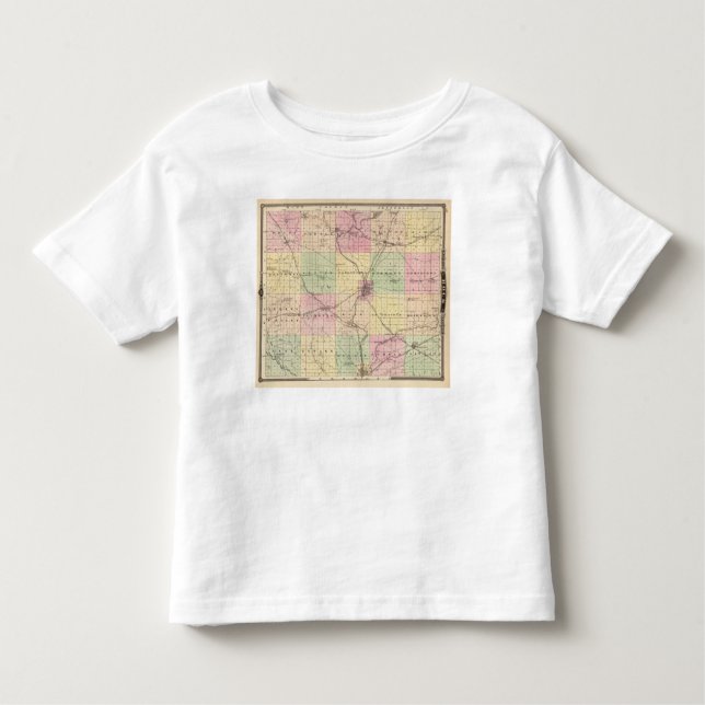 Camiseta De Bebé Mapa del condado de Rock, estado de Wisconsin (Anverso)