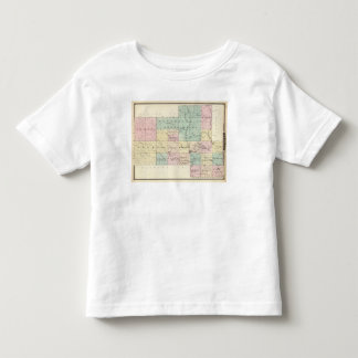 Camiseta De Bebé Mapa del condado de Shawano, estado de Wisconsin