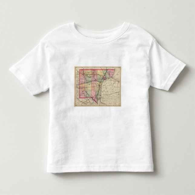 Camiseta De Bebé Mapa del condado de Wayne, Michigan (Anverso)