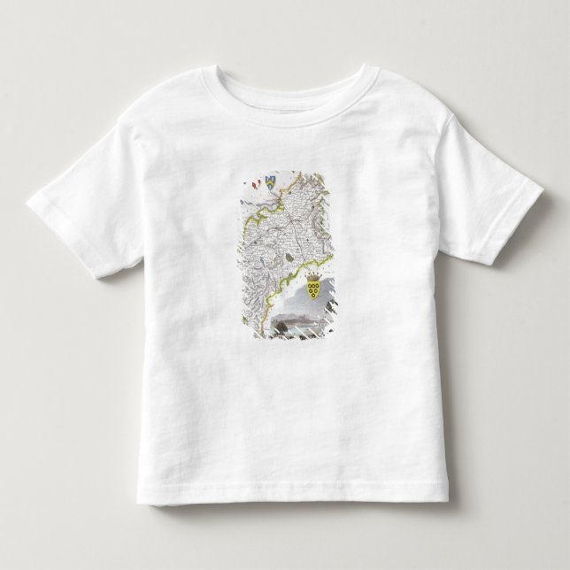 Camiseta De Bebé Mapa del Cumberland, del 'inglés de Moule (Anverso)