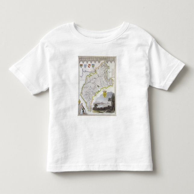 Camiseta De Bebé Mapa del Cumberland, del 'inglés de Moule (Anverso)