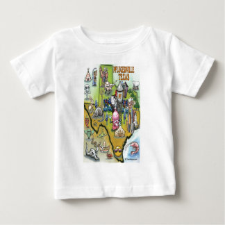 Camiseta De Bebé Mapa del dibujo animado de Pflugerville Tejas