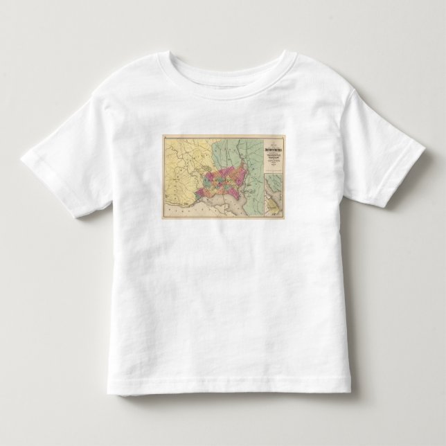 Camiseta De Bebé Mapa del distrito de Columbia, Washington (Anverso)