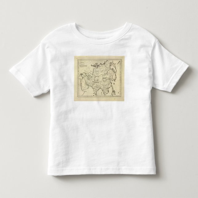 Camiseta De Bebé Mapa del esquema de Asia (Anverso)