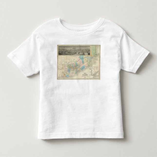 Camiseta De Bebé Mapa del estado de California (Anverso)