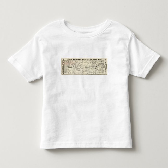 Camiseta De Bebé Mapa del ferrocarril pacífico septentrional (Anverso)