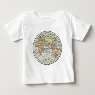 Camiseta De Bebé Mapa del hemisferio oriental Globo Viaje Arte