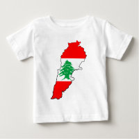 Mapa del Líbano con bandera