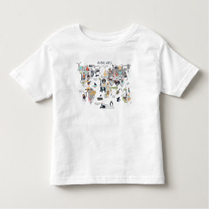 Camiseta De Bebé Mapa del mundo animal