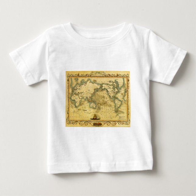 Camiseta De Bebé Mapa del mundo antiguo (Anverso)