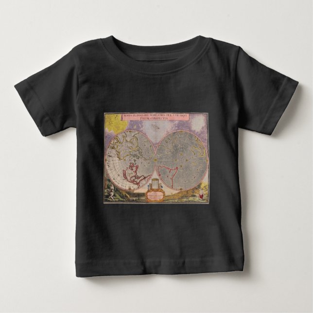 Camiseta De Bebé Mapa del Mundo Antiguo (Anverso)