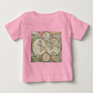 Camiseta De Bebé Mapa del Mundo Antiguo