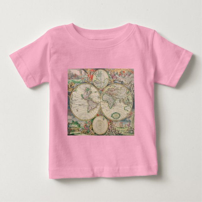 Camiseta De Bebé Mapa del Mundo Antiguo (Anverso)