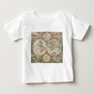Camiseta De Bebé Mapa del Mundo Antiguo