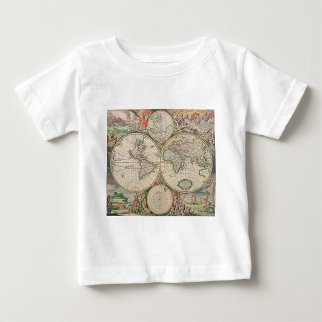 Camiseta De Bebé Mapa del Mundo Antiguo (Anverso)