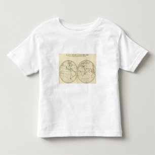 Camiseta De Bebé Mapa del mundo con latitud y Longititude