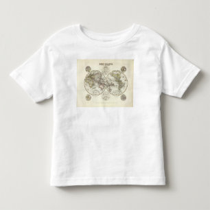 Camiseta De Bebé Mapa del mundo doble del hemisferio