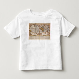 Camiseta De Bebé Mapa del mundo doble del hemisferio, 1587