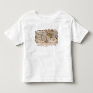 Camiseta De Bebé Mapa del mundo doble del hemisferio, 1587