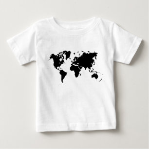 Camiseta De Bebé Mapa del mundo - negro