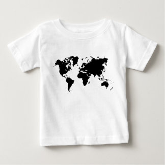 Camiseta De Bebé Mapa del mundo - negro