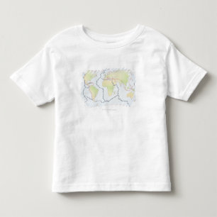 Camiseta De Bebé Mapa del mundo que muestra márgenes de la placa