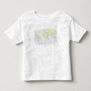 Camiseta De Bebé Mapa del mundo que muestra sitios de la actividad