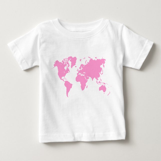 Camiseta De Bebé Mapa del mundo - Rosa (Anverso)
