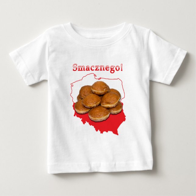 Camiseta De Bebé Mapa del polaco de Paczki Smacznego (Anverso)