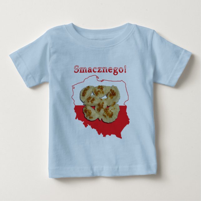 Camiseta De Bebé Mapa del polaco de Pierogi Smacznego (Anverso)