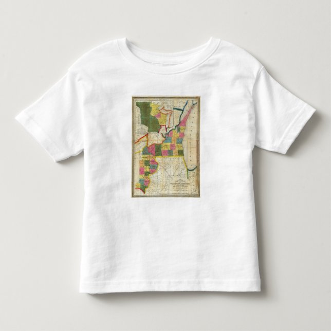 Camiseta De Bebé Mapa del territorio establecido de Wisconsin (Anverso)