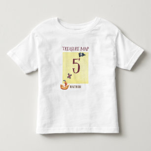 Camiseta De Bebé Mapa del Tesoro Pirata Edad 5 con Nombre