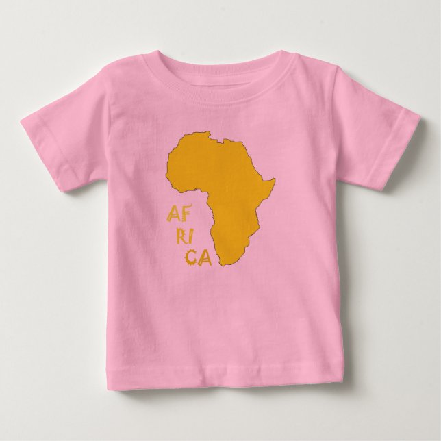 Camiseta De Bebé Mapa divertido de África amarillo (Anverso)