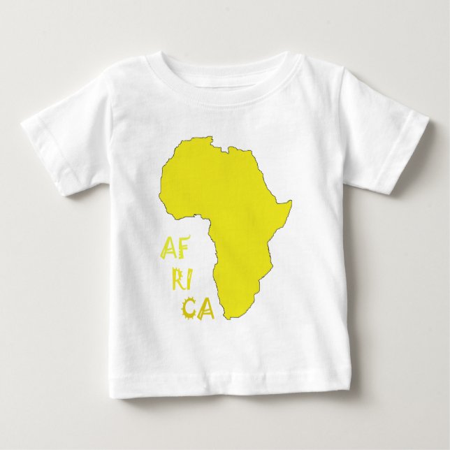 Camiseta De Bebé Mapa divertido de África amarillo (Anverso)