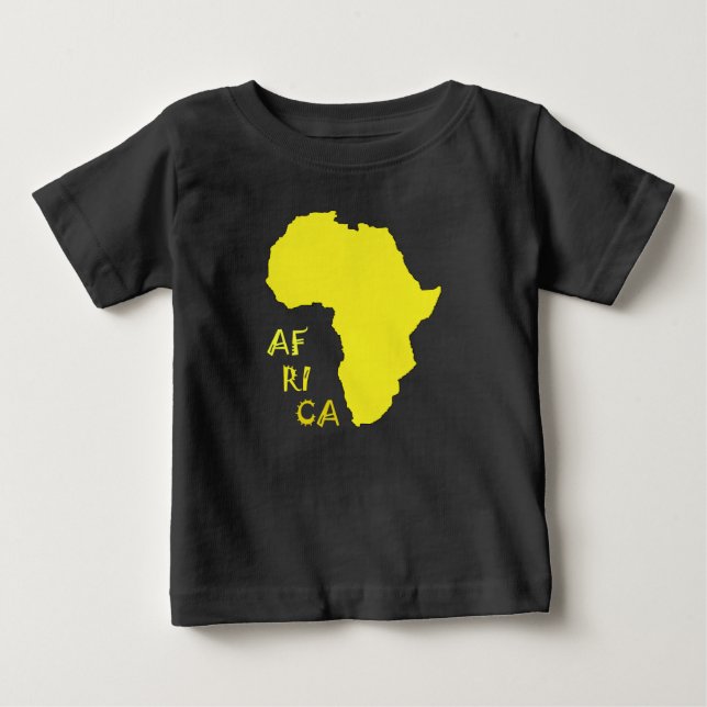 Camiseta De Bebé Mapa divertido de África amarillo (Anverso)
