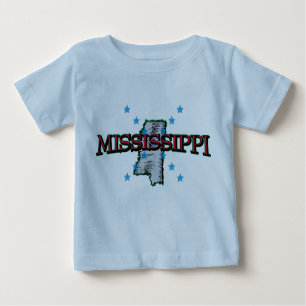 Camiseta De Bebé Mapa estatal de Mississippi