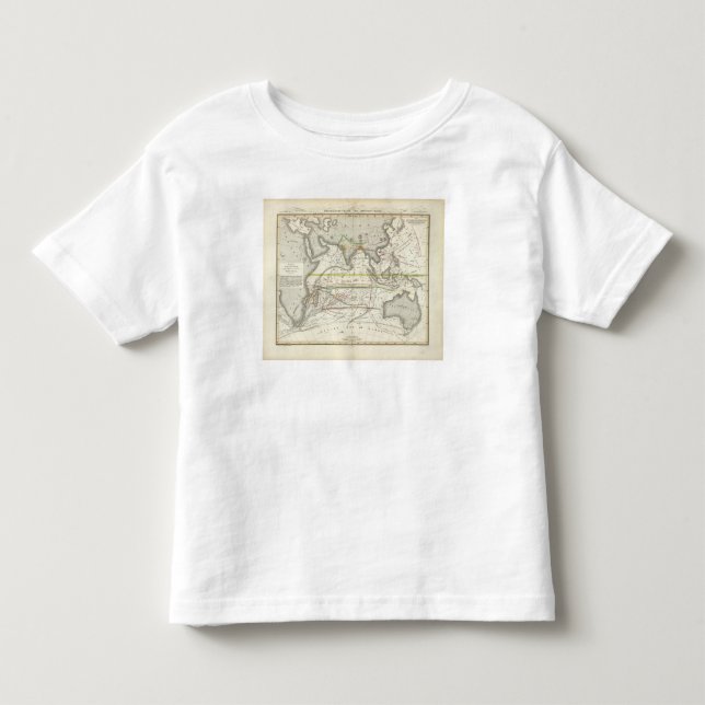 Camiseta De Bebé Mapa físico de los mares indios (Anverso)
