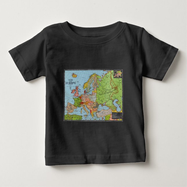 Camiseta De Bebé Mapa general del siglo XX de la Vieja Europa (Anverso)