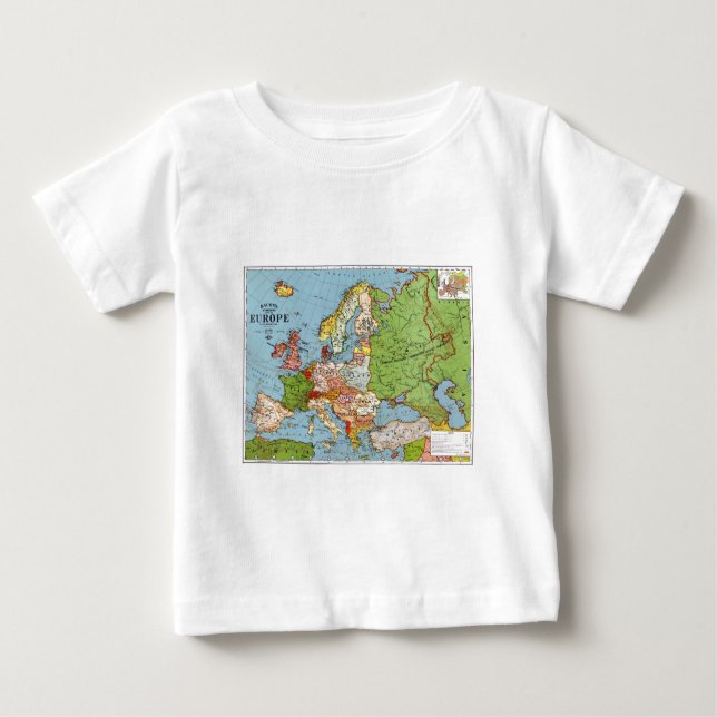 Camiseta De Bebé Mapa general del siglo XX de la Vieja Europa (Anverso)