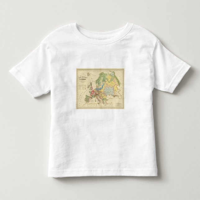 Camiseta De Bebé Mapa geológico de Europa (Anverso)