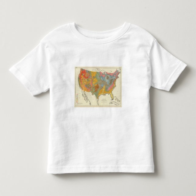 Camiseta De Bebé Mapa geológico de los E.E.U.U. (Anverso)