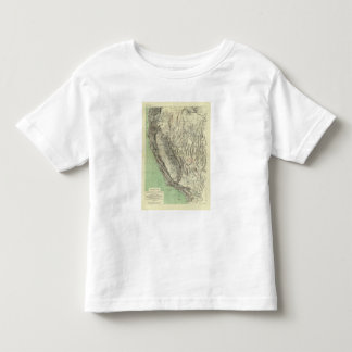 Camiseta De Bebé Mapa Geomorphic, California, Nevada