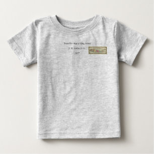 Camiseta De Bebé Mapa histórico de los viajeros 1855-1857 de Long