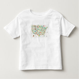 Camiseta De Bebé Mapa ilustrado de los E.E.U.U.