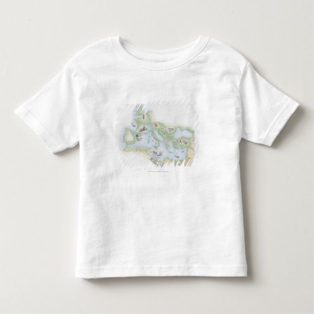 Camiseta De Bebé Mapa ilustrado del imperio romano (Anverso)