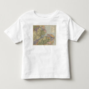 Camiseta De Bebé Mapa Inglaterra, País de Gales 4 de la línea
