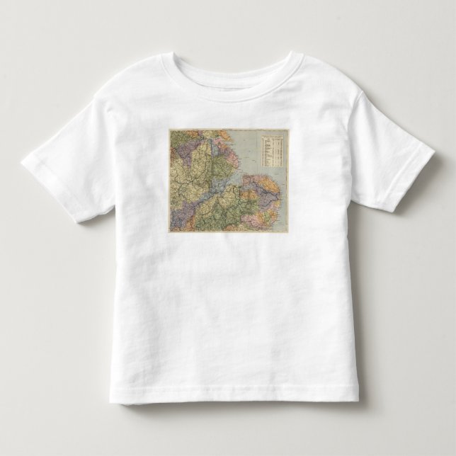 Camiseta De Bebé Mapa Inglaterra, País de Gales 4 de la línea (Anverso)