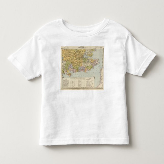 Camiseta De Bebé Mapa Inglaterra, País de Gales 6 de la línea (Anverso)