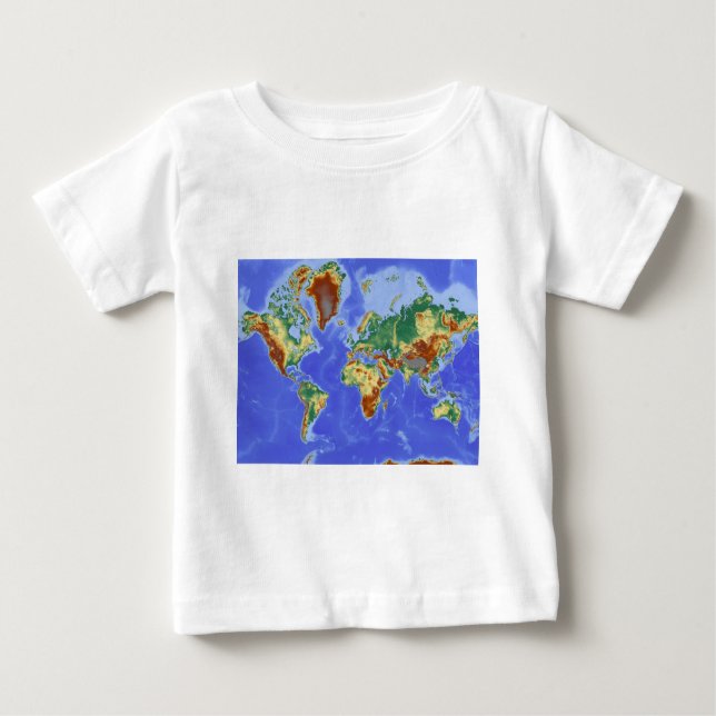 Camiseta De Bebé Mapa internacional de la geografía mundial (Anverso)